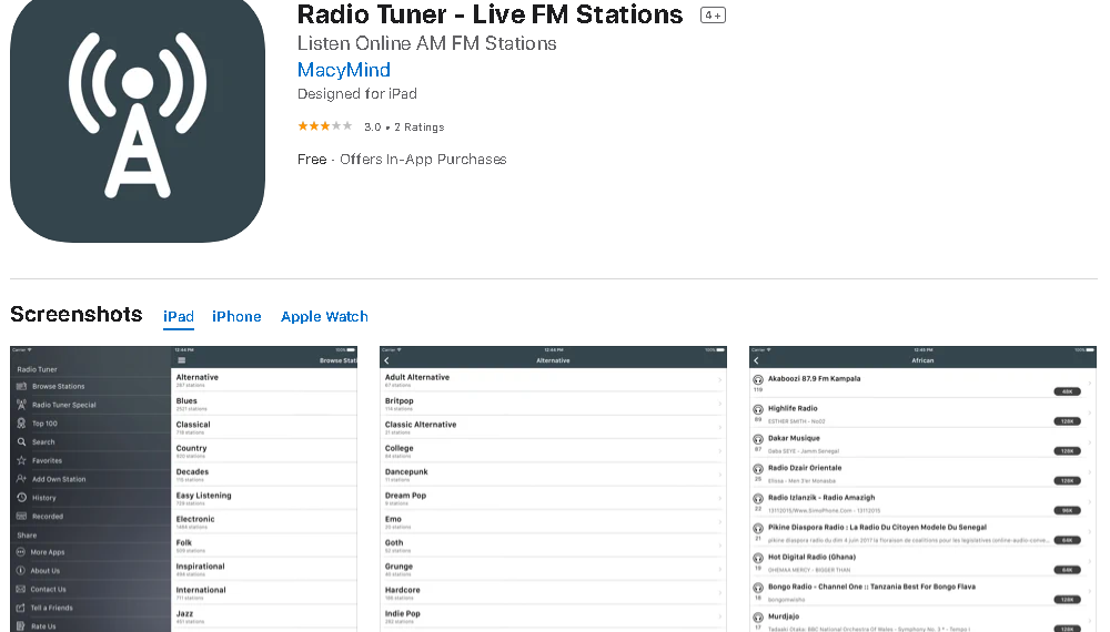 Radio Tuner App